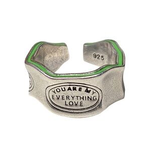 Handmade 925 Sterling Silver Wide Band Rings for Women/Men,Adjustable Ring‎